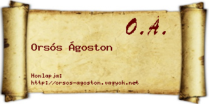 Orsós Ágoston névjegykártya