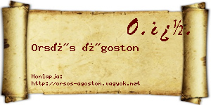 Orsós Ágoston névjegykártya