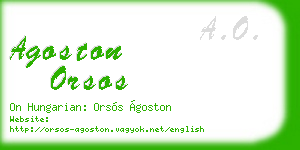 agoston orsos business card